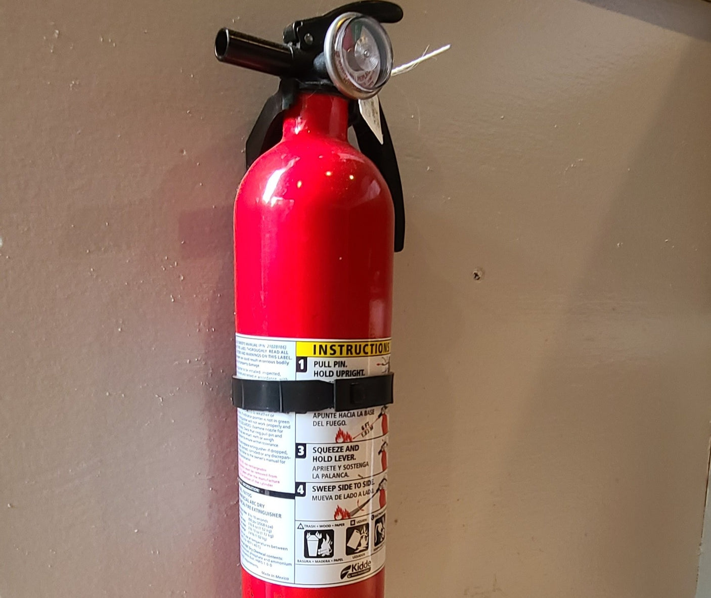 Stay safe on your trip! This fire extinguisher, often found in an rv rental, provides crucial fire safety.