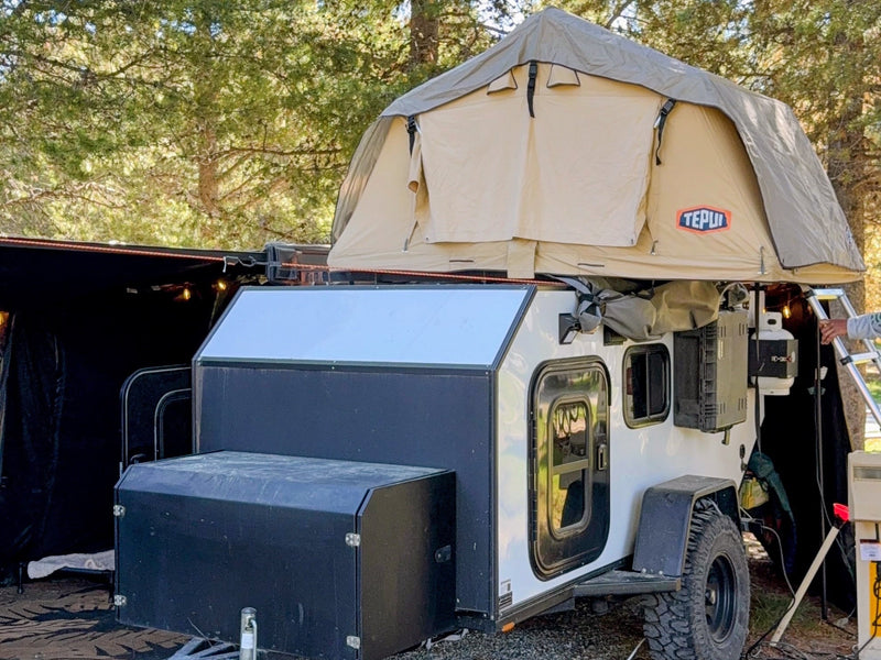  ready for pet-friendly camping adventures!|Enjoying an RV rental adventure! This Tiny Camper Co setup features outdoor cooking — photo 16