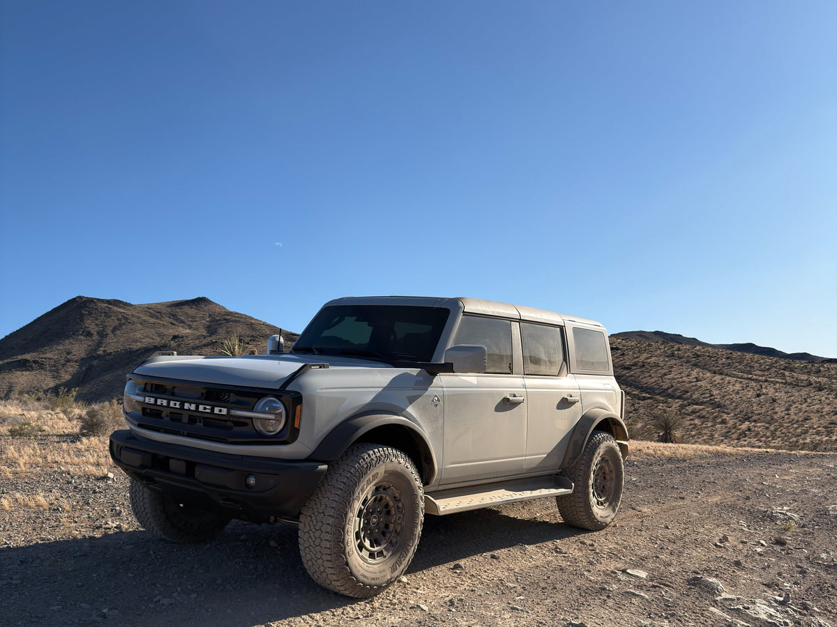  with options from off-road to rv rental.|Gray Ford Bronco off-roading on a rocky Nevada trail. An agile alternative to an RV rental for desert adventures.|Grey Ford Bronco — photo 8