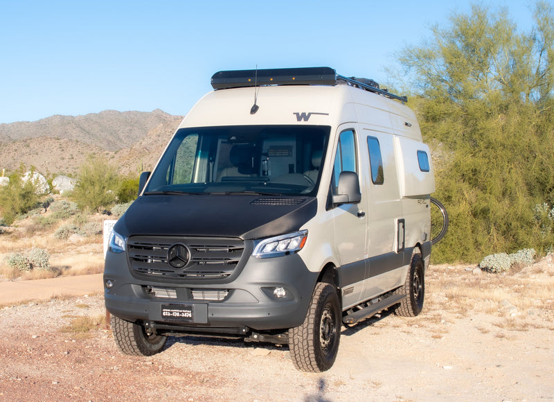  and storage solutions.|RV rental floor plan 44E: Compact camper layout with rear bed — photo 3