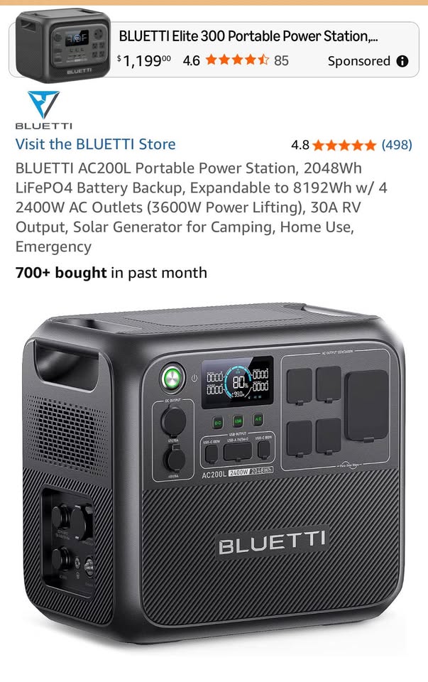 BLUETTI AC200L used once in Tracy, CA (photo 2) — photo 2