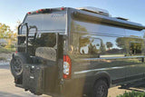 Adventure-ready X Noovo rv rental camper van, featuring rooftop AC, rear ladder, and gear storage.
