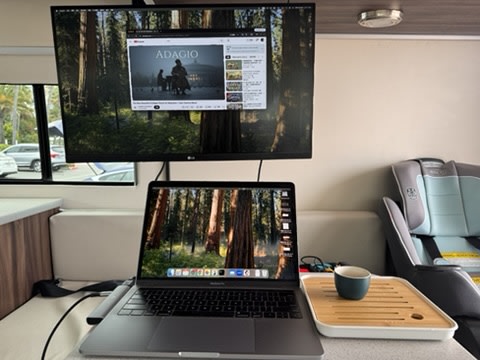 Hymer Camper Starlink + Gaming Monitor  Work & Play Anywhere overland rental