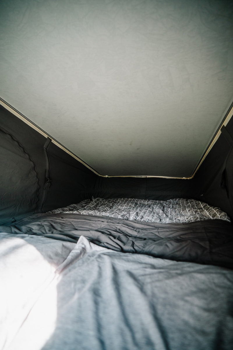  and vehicle supplies for your trip.|A comfortable bed inside an RV rental — photo 10
