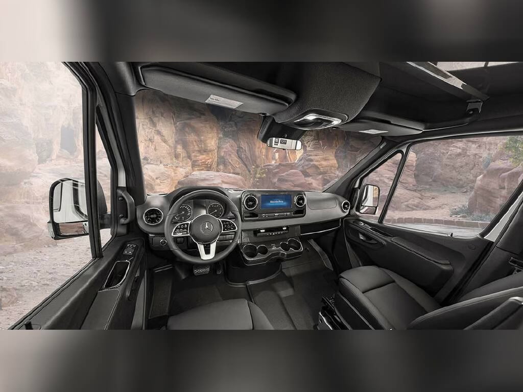  parked on a dirt shoulder. An ideal RV rental for outdoor adventures.|Stunning Mercedes Sprinter adventure van — photo 2