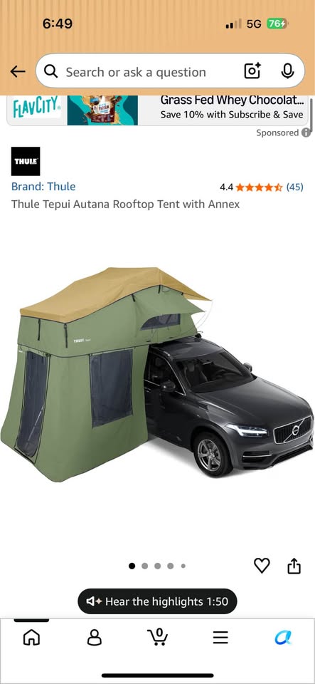 Thule Tepui Autana Rooftop Tent with Annex in Greensboro, NC (photo 5) — photo 5