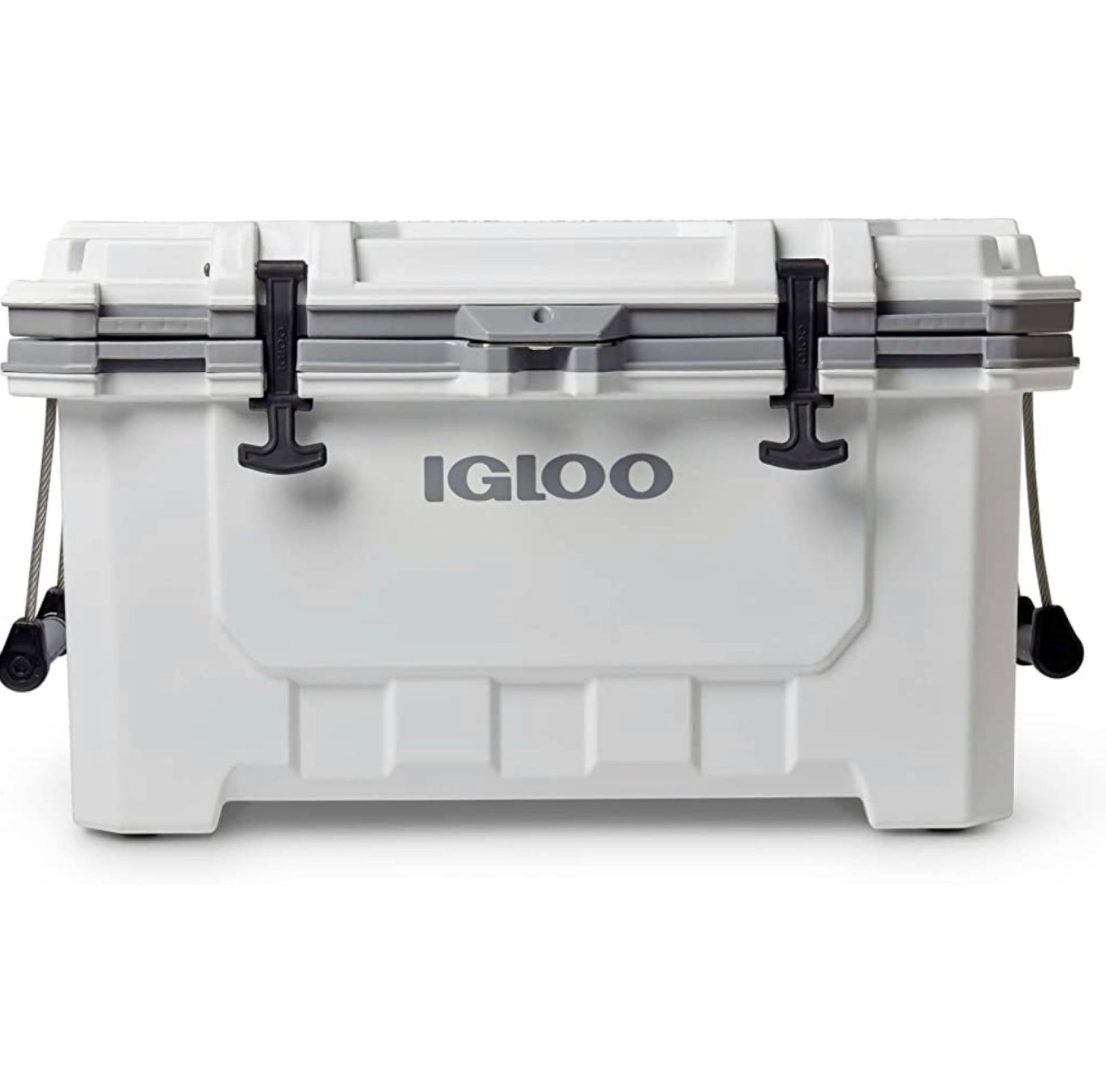 This white Igloo cooler, featuring robust latches and handles, is perfect for keeping provisions cool on your RV rental journey.