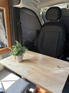  wood counter with cutting board & knives — photo 2