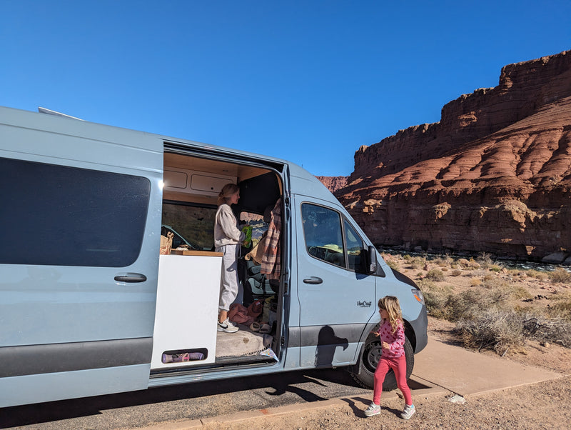 RV rental: Camper van with family by red desert cliffs & river – perfect for scenic adventures! — photo 8