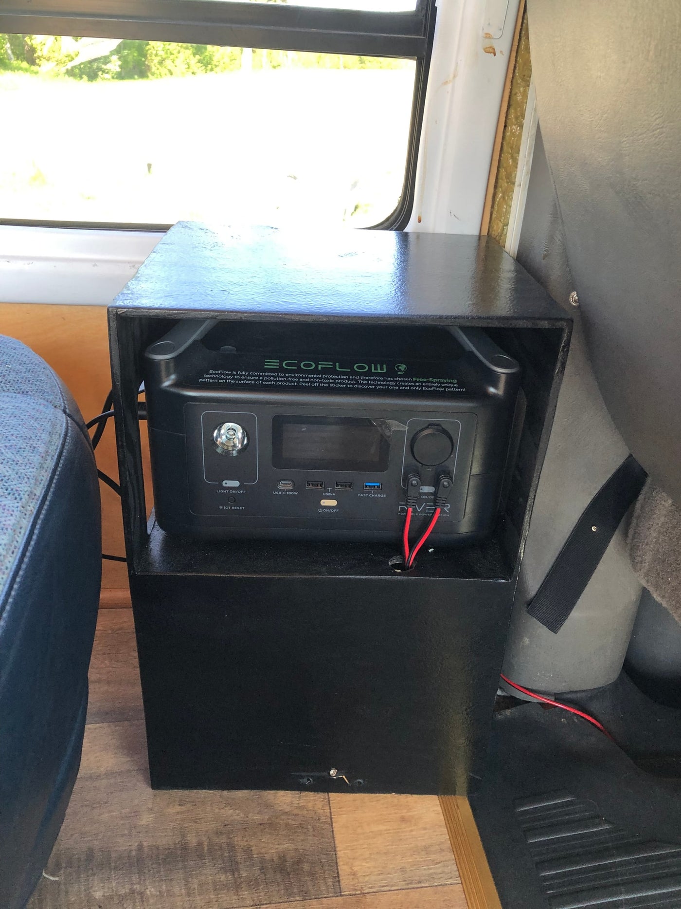 An EcoFlow portable power station in a custom box inside an RV rental van, perfect for off-grid power. — photo 13