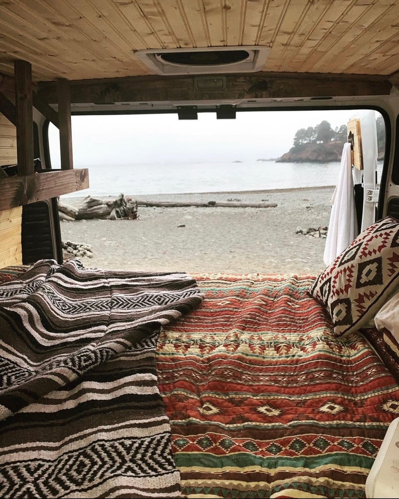  and a happy dog inside.|Inside an RV rental: a cozy wood stove — photo 10