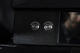 RV rental control panel featuring "Master Power" and "Refrigerator" push-buttons for essential vehicle systems management.