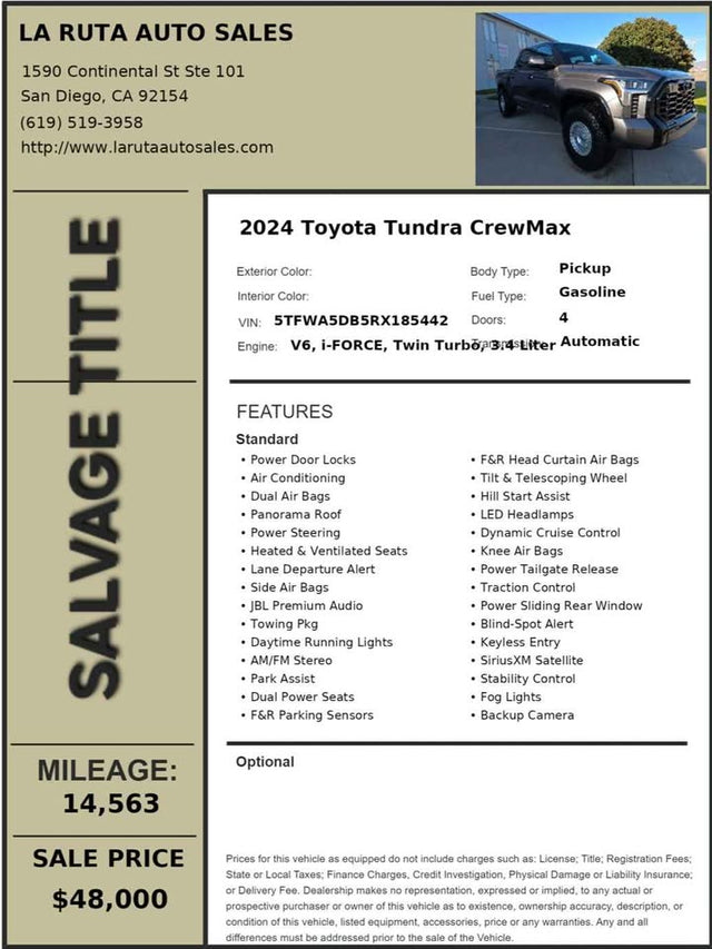 2024 Toyota Tundra · Platinum Pickup 4D 5 1/2 ft — photo 2