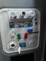 RV rental water system control panel: Nautilus P3, featuring valves and settings for city water, tank fill, and winterizing.