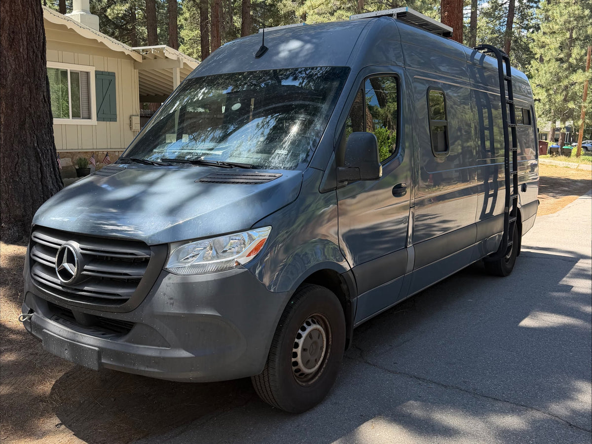Custom gray Mercedes Sprinter camper van