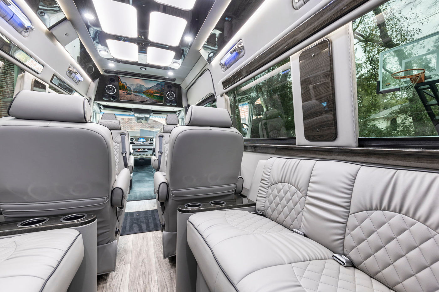  and ambient lighting create a luxurious and comfortable space.|Luxury rv rental interior: spacious cabin — photo 5