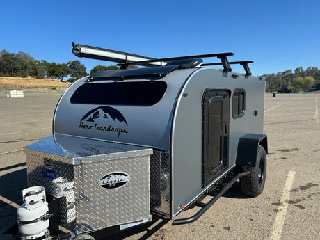 Explore the outdoors with this Aero Teardrops RV rental, a compact, off-road ready teardrop trailer.