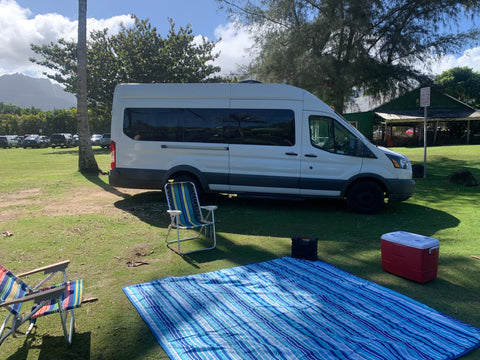 Spacious Ford Transit High Top Camper Van overland rental