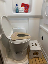 Traveling with a toddler? We can provide a monkey-shaped toddler toilet seat and step stool at no charge upon request.