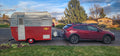Cozy, light-weight & easy to tow behind small cars
