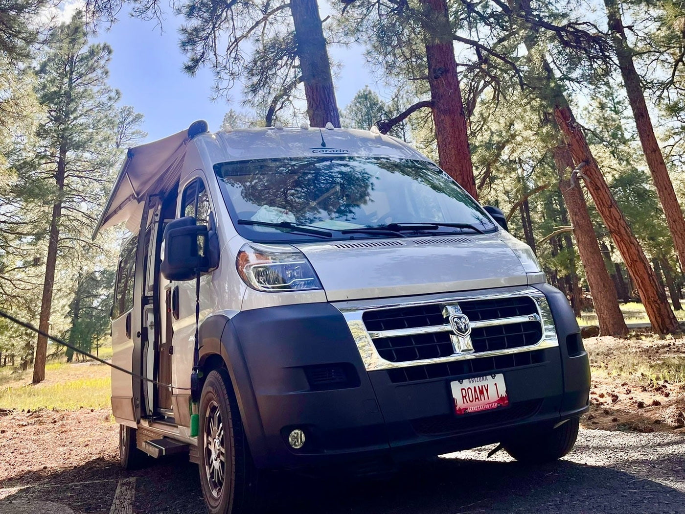  and a dog.|Relaxing RV rental setup: a camper van with an awning — photo 4