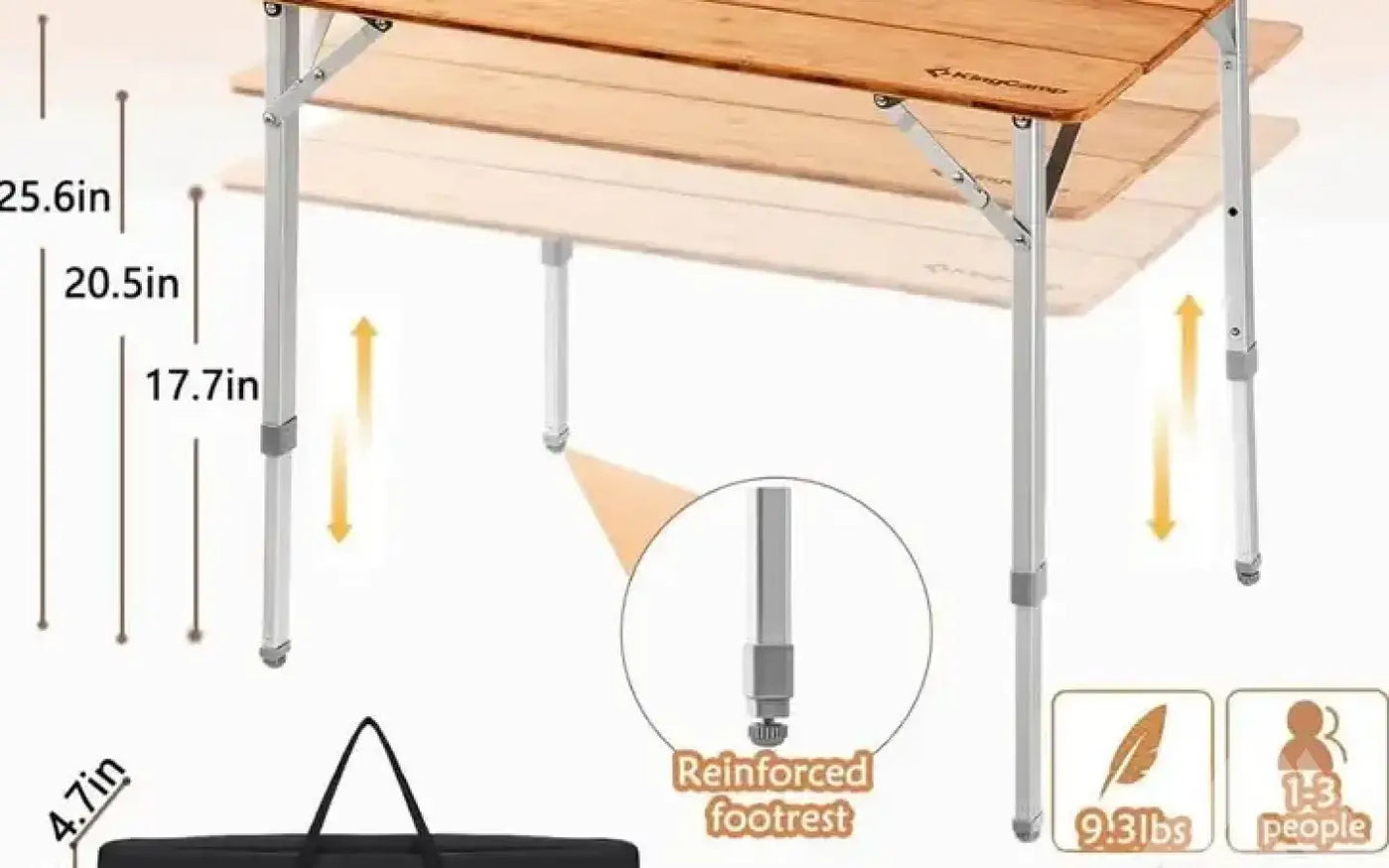 KingCamp Bamboo Folding Table — new camp furniture for sale (photo 3) — photo 3