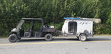 Off-road Polaris Ranger UTV with custom trailer. Your next rugged RV rental for outdoor adventures!
