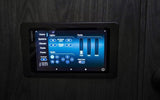 Garmin smart control panel in an RV rental. Monitor lights, water levels (fresh, grey, waste), radio, and power systems.
