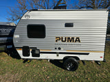 This sleek Puma Camping Edition travel trailer is ready for your next adventure. Explore the outdoors with this RV rental.