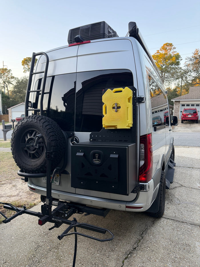  an off-road camper van with roof rack