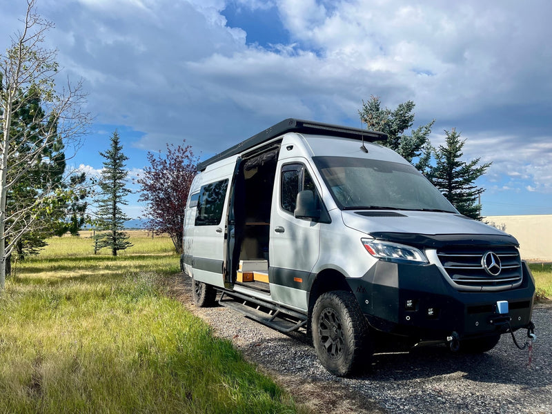  parked in nature. Ready for adventure!|A silver Mercedes Sprinter RV rental — photo 3