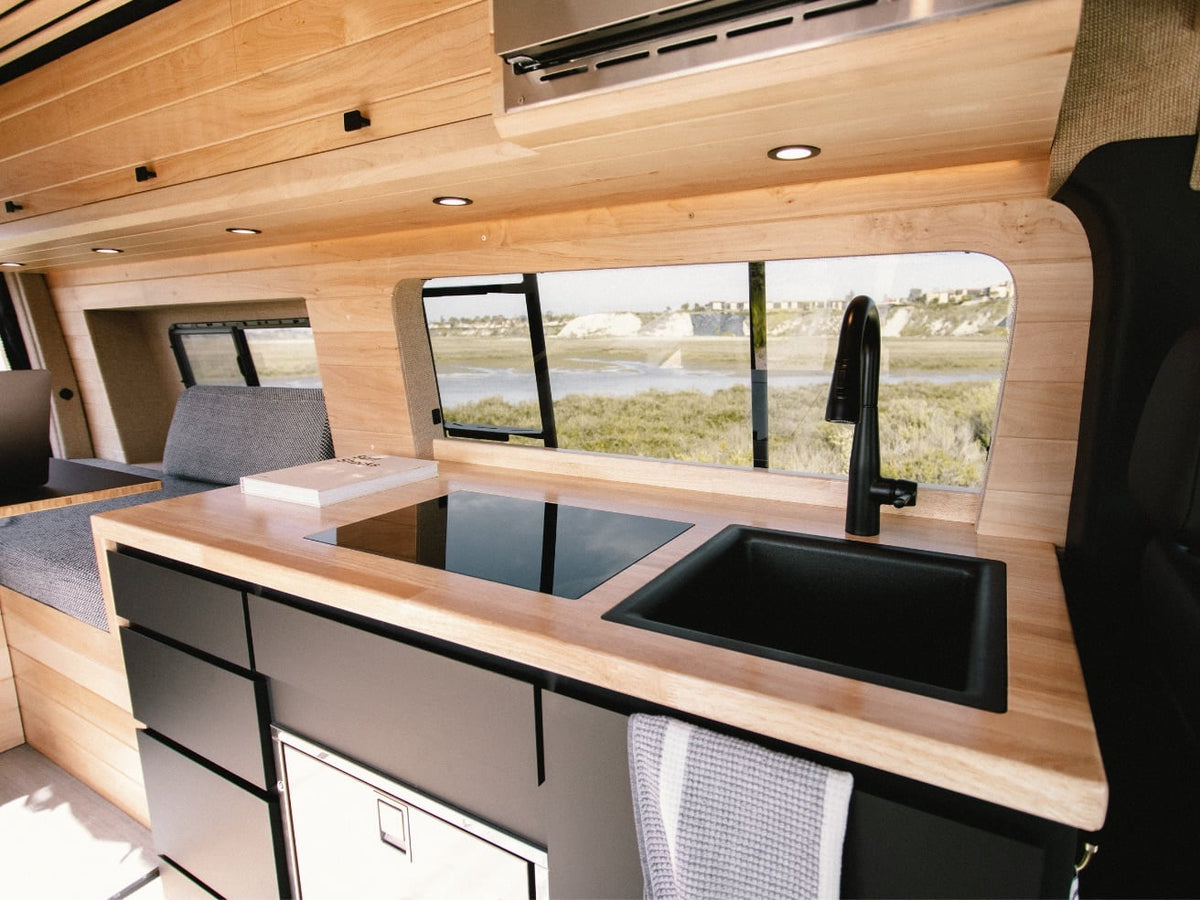  providing off-grid power for an RV rental. Essential for sustainable adventures.|Dashboard view of an RV rental Mercedes Sprinter van — photo 7
