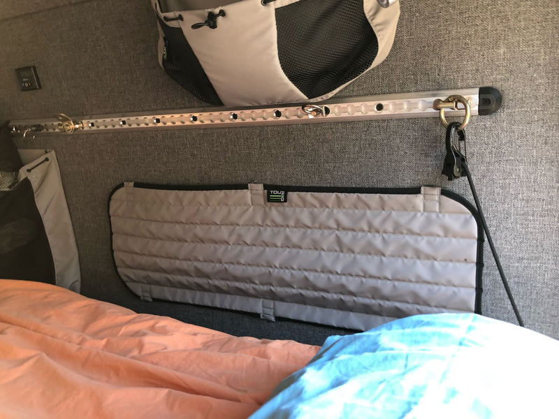  ideal for road trips.|Inside an RV rental: fabric overhead storage — photo 6