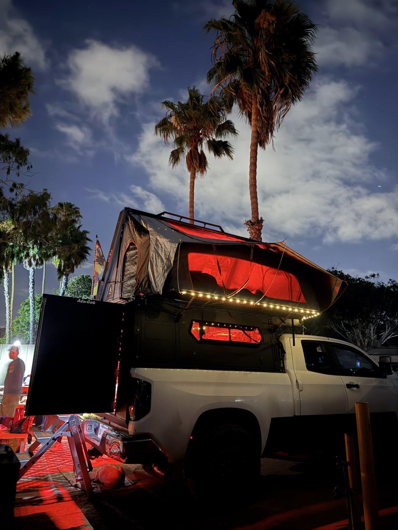  & emergency gear.|RV rental kitchen setup: ToughBuilt work surface
