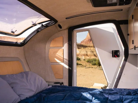 Lucy, our 2024 Escapod Voyager Topo2 w/ FSR Premium Hybrid Roof Top Tent overland rental