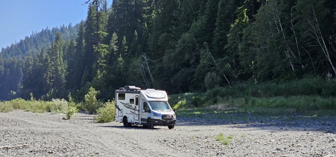  and front cabin seats.|Inside an RV rental: a bright — photo 14