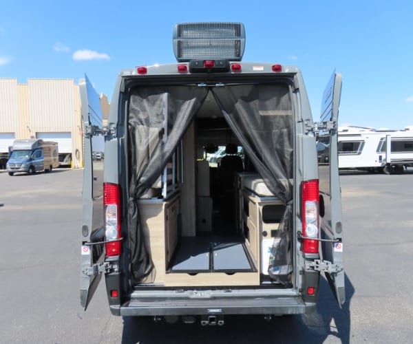  and built-in display. Living space extends back.|RV rental interior: a comfy — photo 18