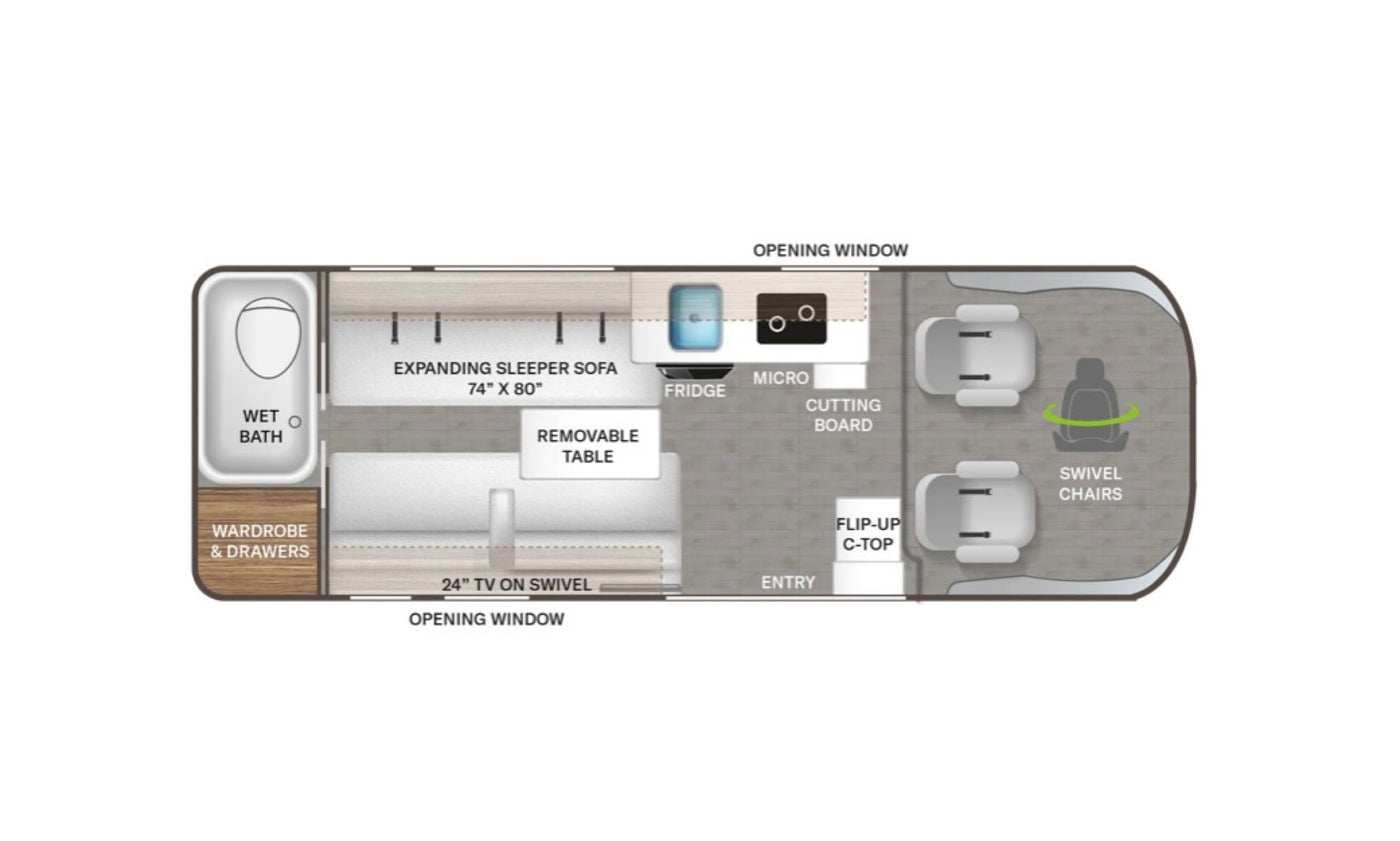  and AC for your next adventure.|Experience an rv rental with breathtaking ocean views from comfortable beds — photo 12