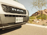 Front of a Ram ProMaster RV rental van, named "DELILAH" (Bohovans), in a sunny desert landscape.