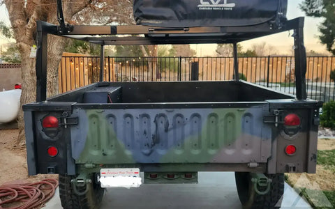 M1101 HUMVEE trailer with custom rack for CVT tent