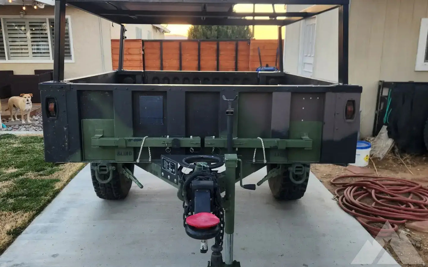 M1101 HUMVEE trailer with custom rack for CVT tent — used overland trailer for sale in Lancaster, CA (photo 9) — photo 9