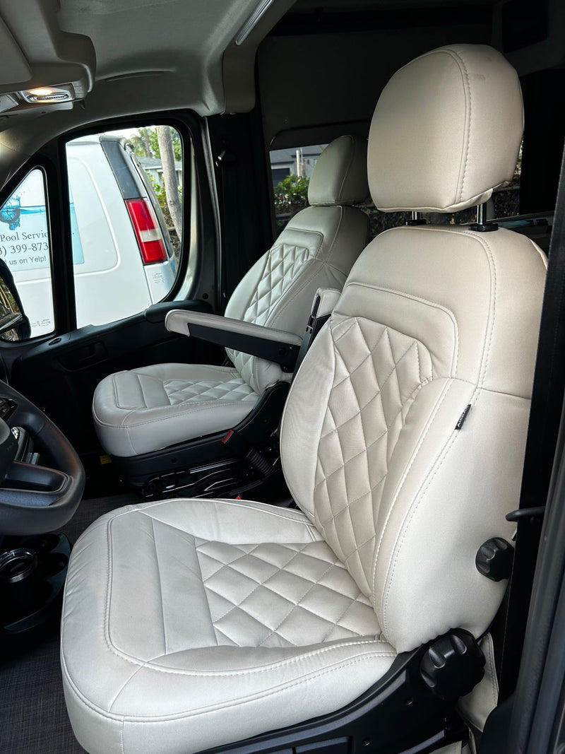  and sink. This functional space is ideal for travel convenience.|Experience comfort in this pop-top RV rental! A bed with white linens — photo 8