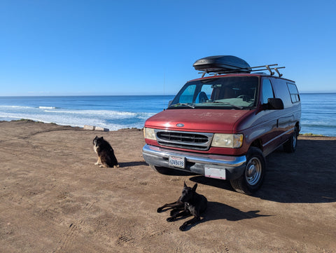 Sunset Rig — Solar Van with Starlink + Surfboard overland rental