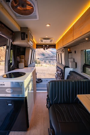  showing its 15 lbs capacity for outdoor use.|Spacious Mercedes-Benz van interior — photo 3