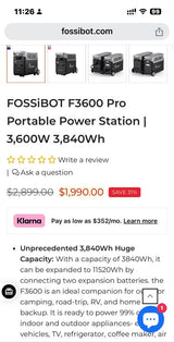 New in Box! FOSSiBOT Pro F3600 Portable Power Station – 3840Wh LiFePO4 Battery *Free Delivery* in Lemon Grove, CA (photo 9)