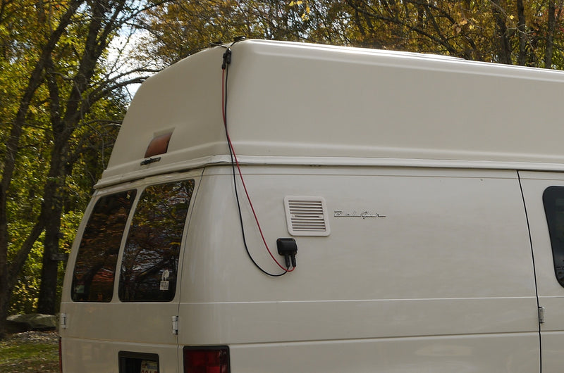  ready for adventure.|A white high-top Ford Econoline camper van — photo 10