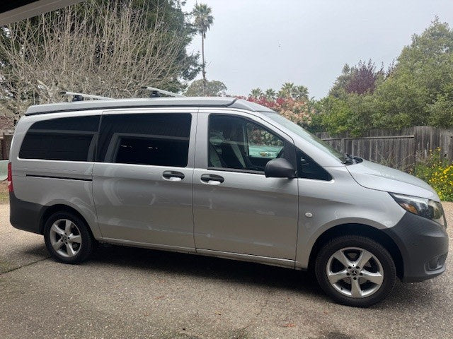 Silver Mercedes-Benz Metris pop-top campervan for rv rental. Perfect for outdoor adventures and travel. — photo 6