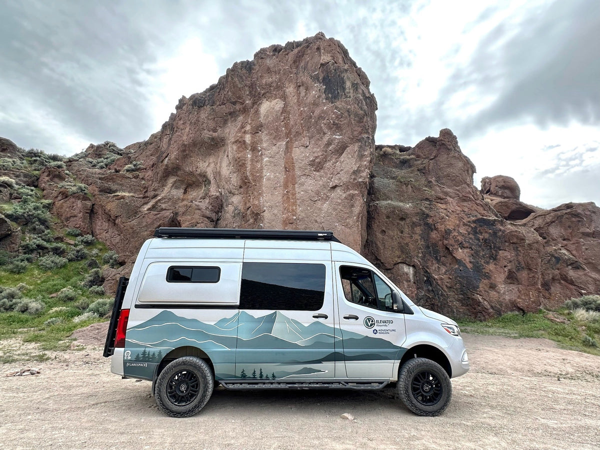 An RV rental camper van