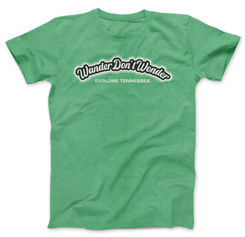 Green "Wander Don't Wonder Explore Tennessee" T-shirt, perfect for your RV rental journey. — photo 10