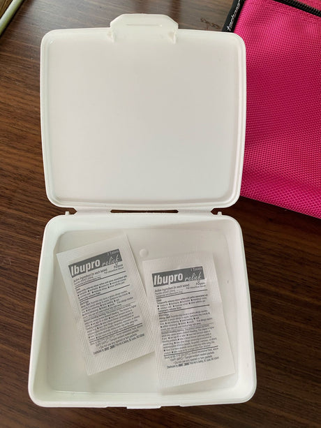 Keep pain relief handy for your RV rental adventures! This travel first aid kit contains two packets of Ibuprofen.